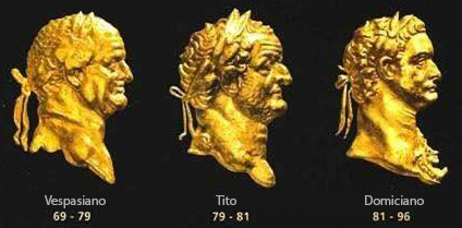 Chipurile imparatilor romani din dinastia Flavian.