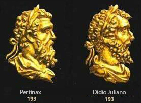 Chipurile imparatilor romani Pertinax si Didius Julian.